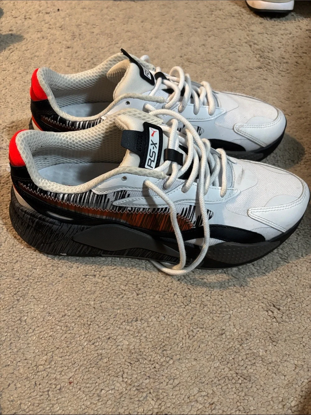 Puma RS-X Men's White, Black & Red Low-Top Sneakers